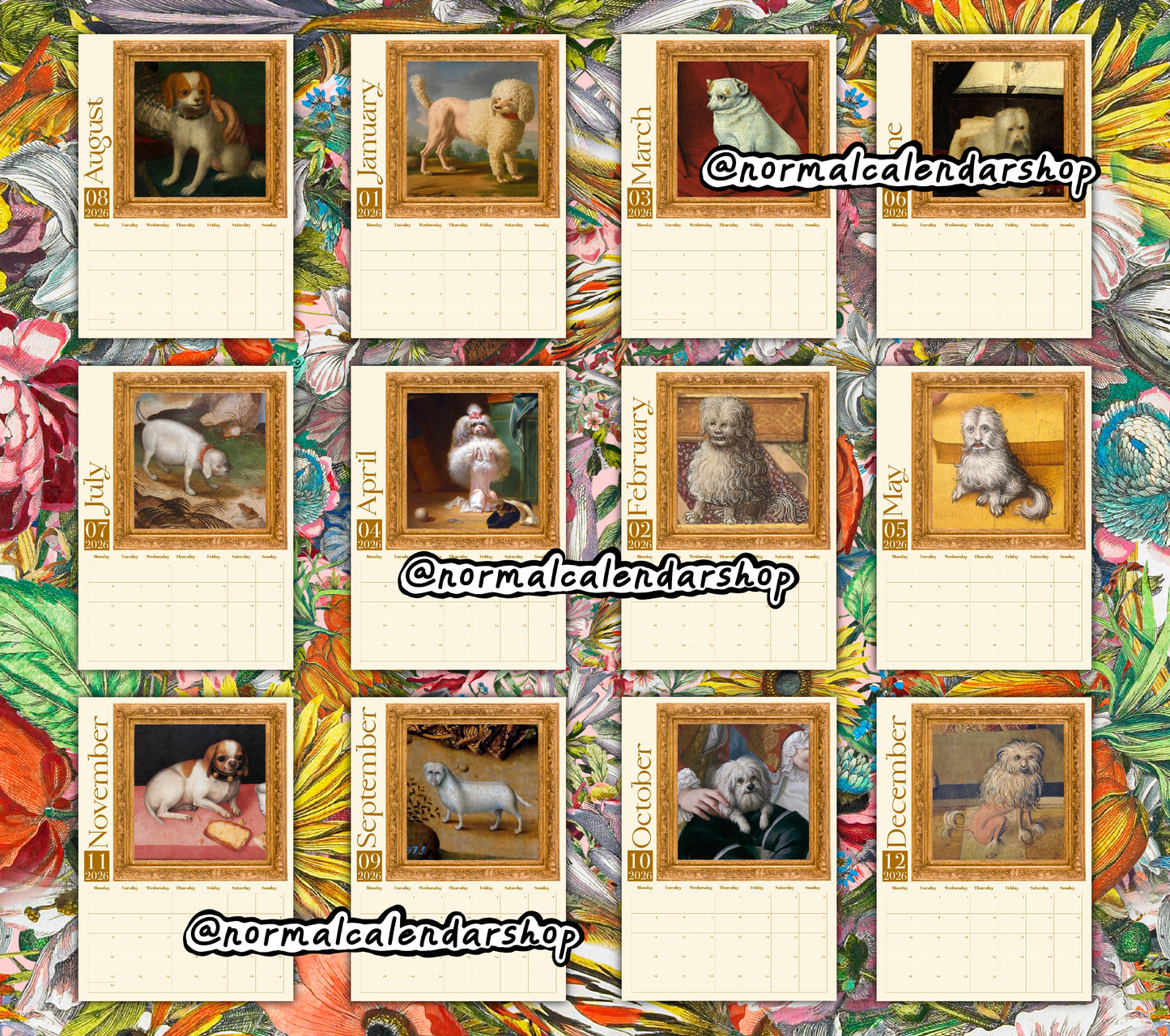Weird Renaissance Dogs 2026 Calendar