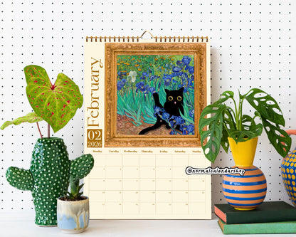 Black Cats in Fine Art Masterpieces 2026 Calendar