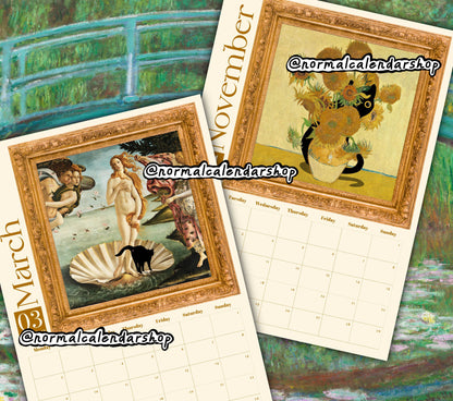 Black Cats in Fine Art Masterpieces 2026 Calendar