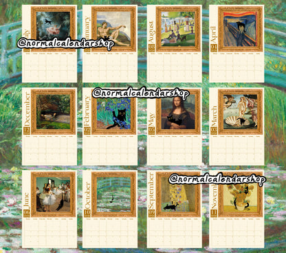 Black Cats in Fine Art Masterpieces 2026 Calendar