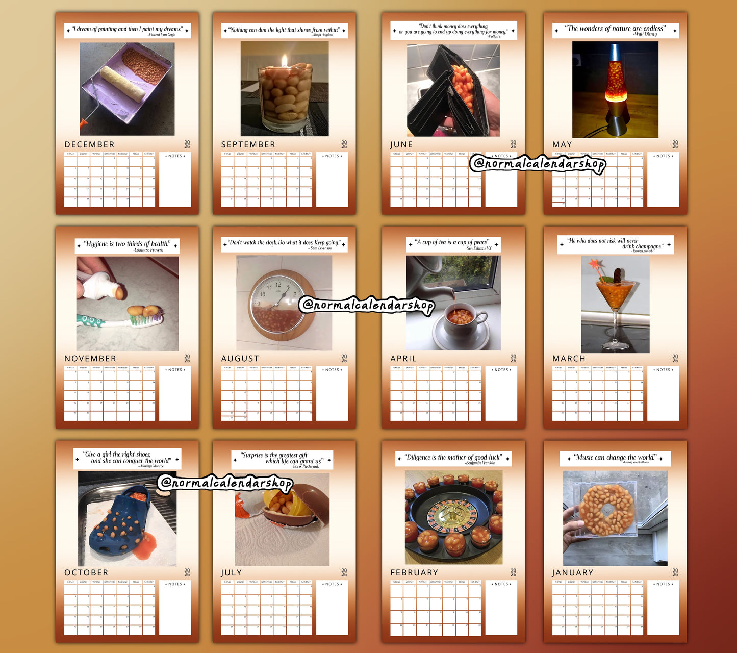 Baked Beans in Weird Places 2026 Calendar