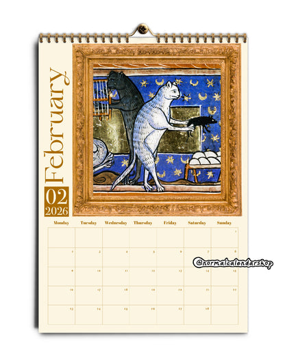 Weird Medieval Cats Calendar 2026