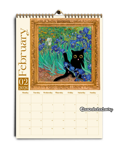 Black Cats in Fine Art Masterpieces 2026 Calendar