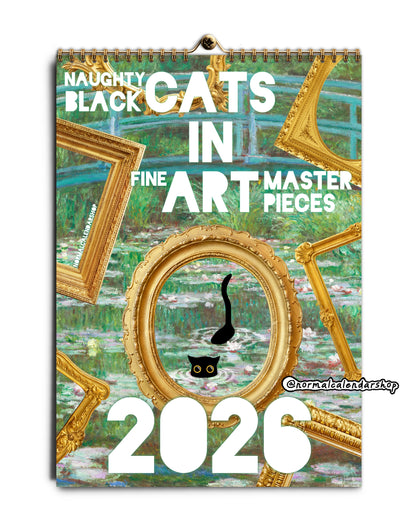 Black Cats in Fine Art Masterpieces 2026 Calendar